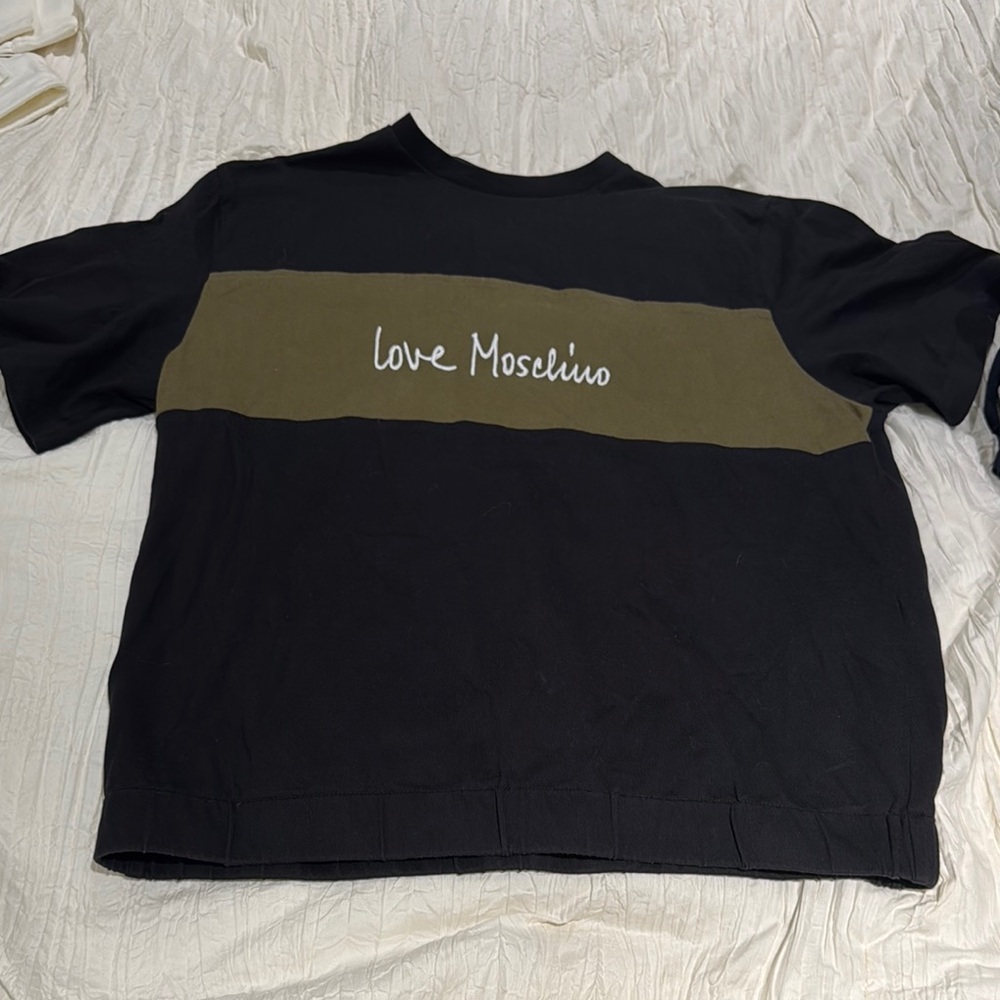 Love Moschino Black and Olive Tee